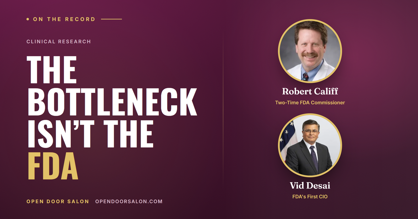 Is the FDA the Clinical Trial Bottleneck? Califf Says No