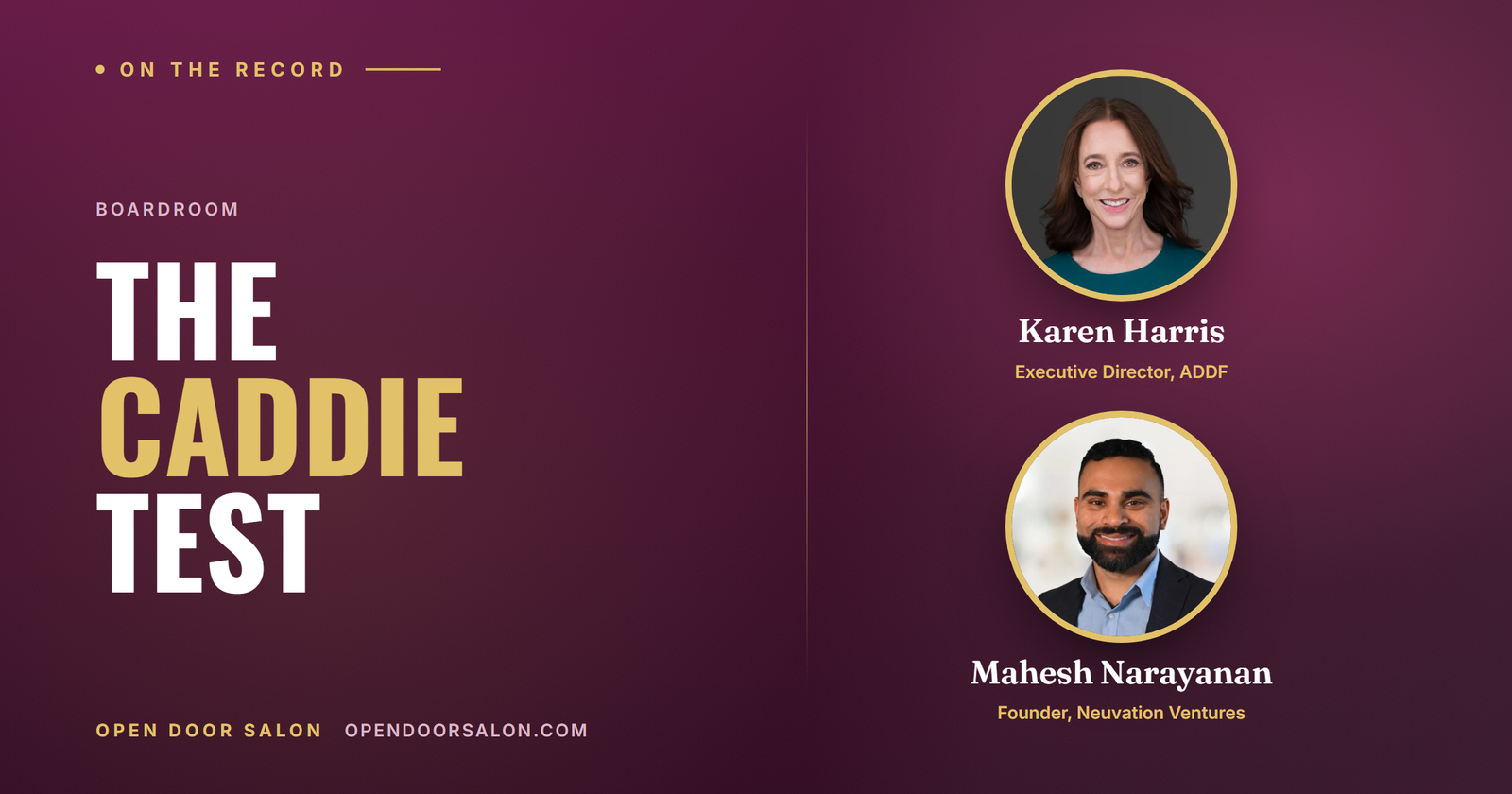 What Investors Look for in a Biotech Founder: The Caddie Test